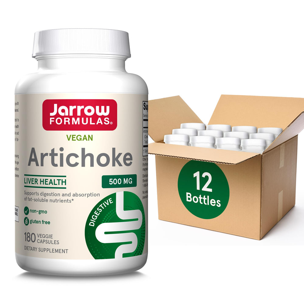 Jarrow Formulas Artichoke 500 mg bottle front showing vegan supplement for liver health
