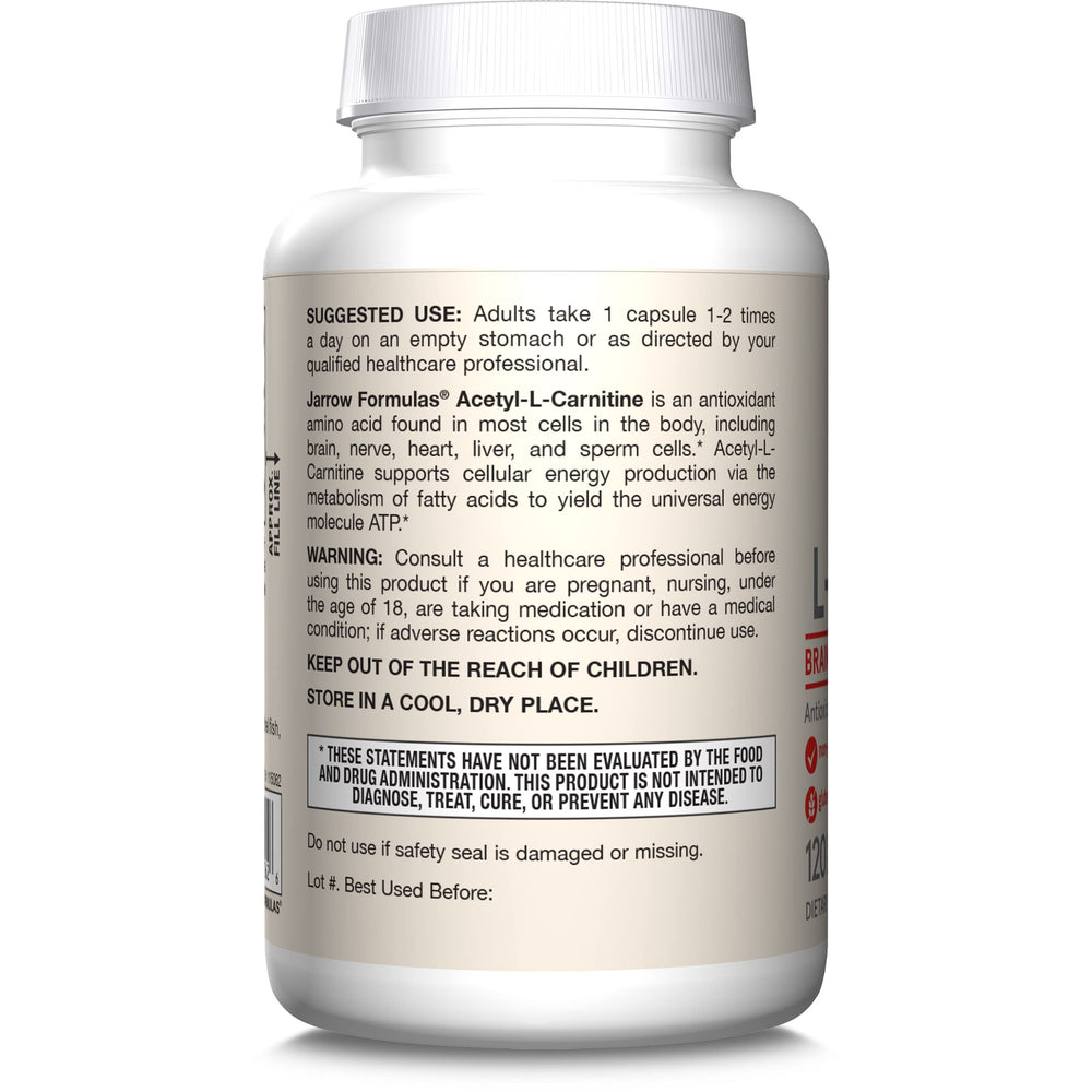 Jarrow Formulas Acetyl L-Carnitine antioxidant support for mental performance.