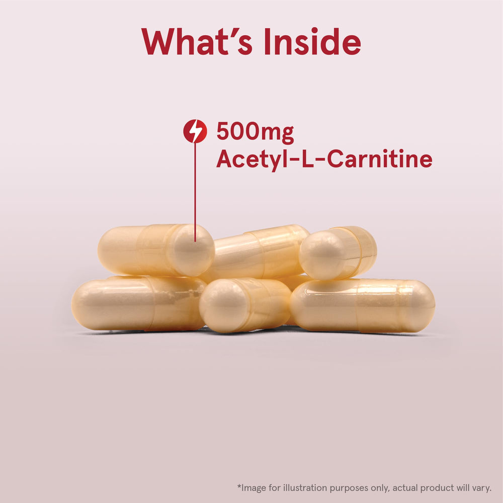Jarrow Formulas Acetyl L-Carnitine 500mg capsule—crosses blood-brain barrier.