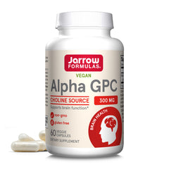 Jarrow Formulas Alpha GPC bottle with capsules for daily brain health support