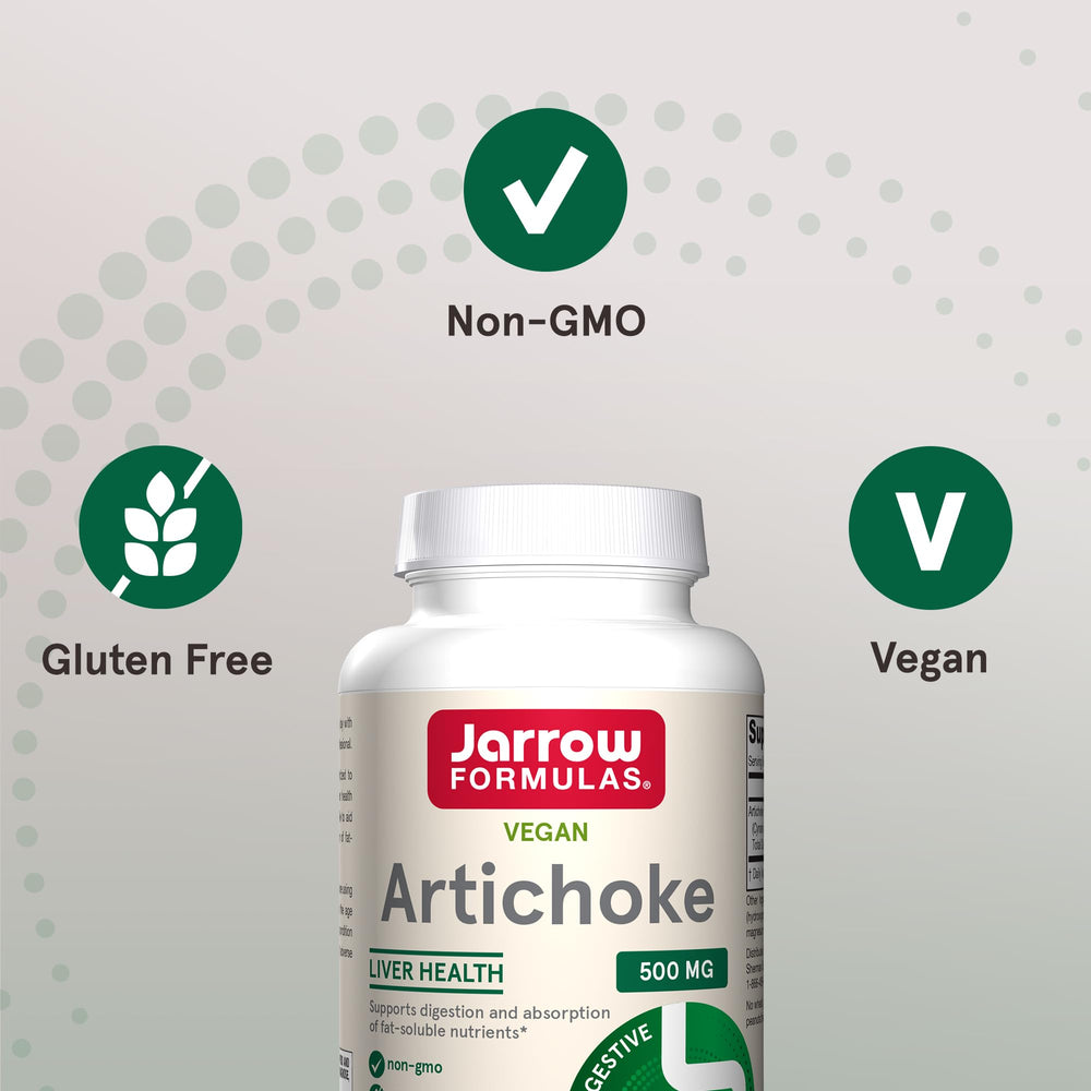 Close-up on CGA notes indicating standardized artichoke extract.