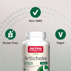 Close-up on CGA notes indicating standardized artichoke extract.