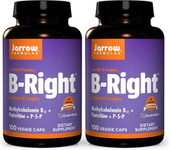 Jarrow Formulas B-Right bottle front view with low-odor B-Complex for daily energy.