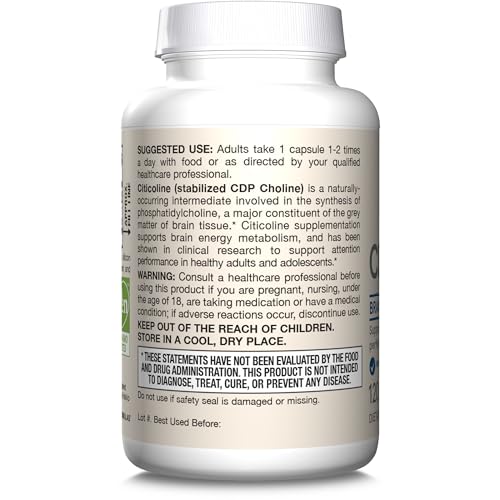 Jarrow Formulas Citicoline bottle on desk ready for study session