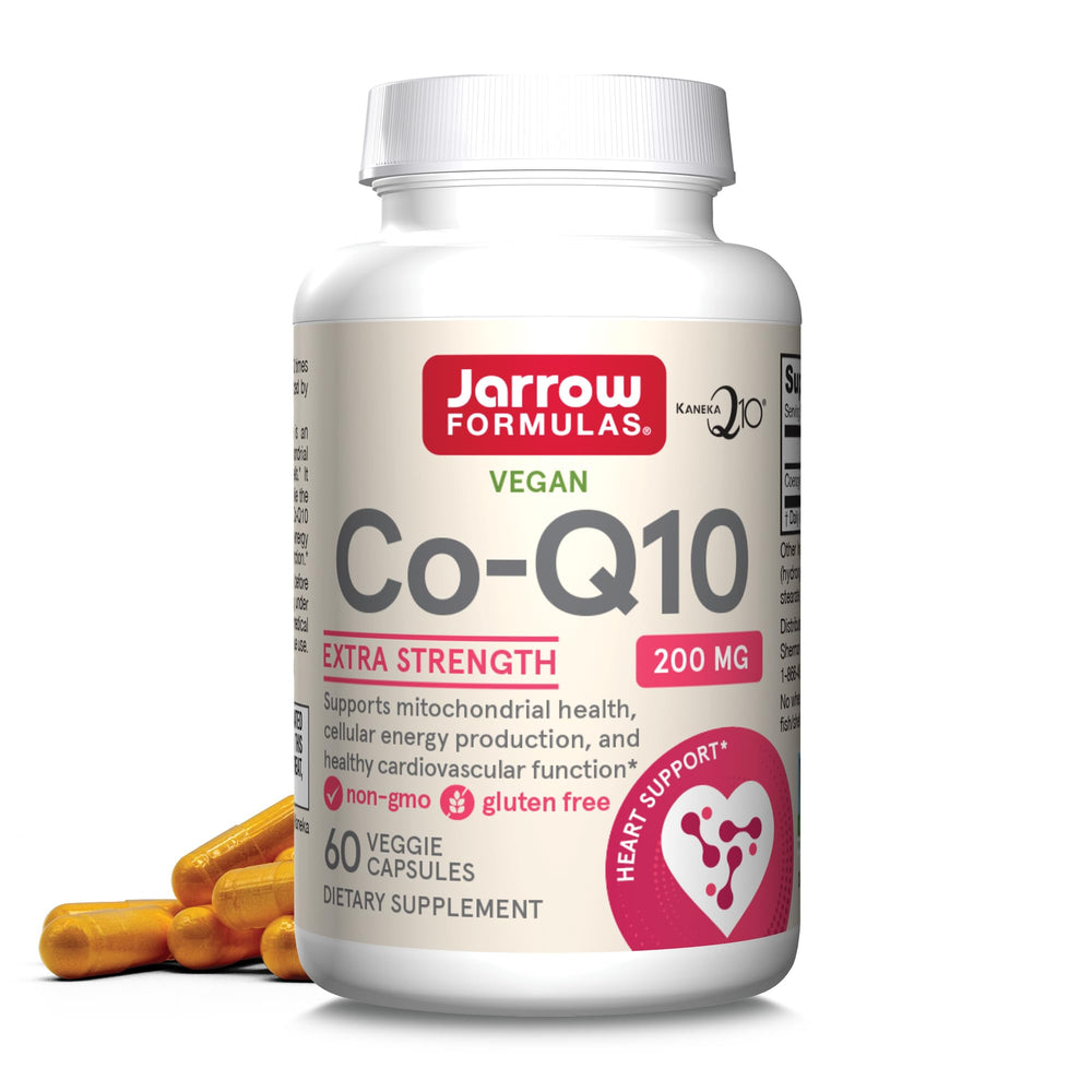 Jarrow Formulas Co-Q10 bottle front showing mitochondrial support and everyday energy.
