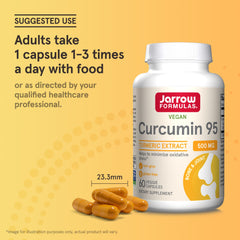 Jarrow Formulas Curcumin 95 non-GMO formulation for dietary flexibility.