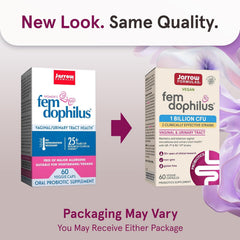 Jarrow Formulas Fem-Dophilus bottle back label with ingredients and usage