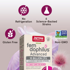 Jarrow Formulas Fem-Dophilus desiccant packaging helps maintain potency.