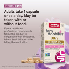 Jarrow Formulas Fem-Dophilus ingredients panel with strain names