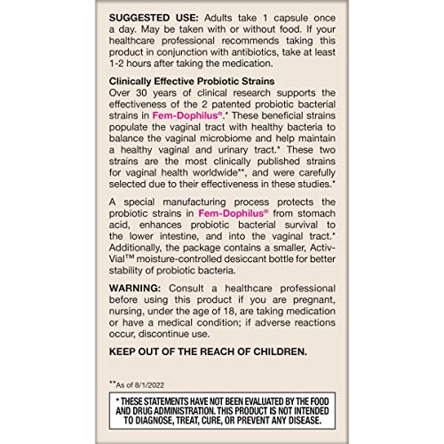 Supports urinary health alongside vaginal microbiome with Fem-Dophilus.