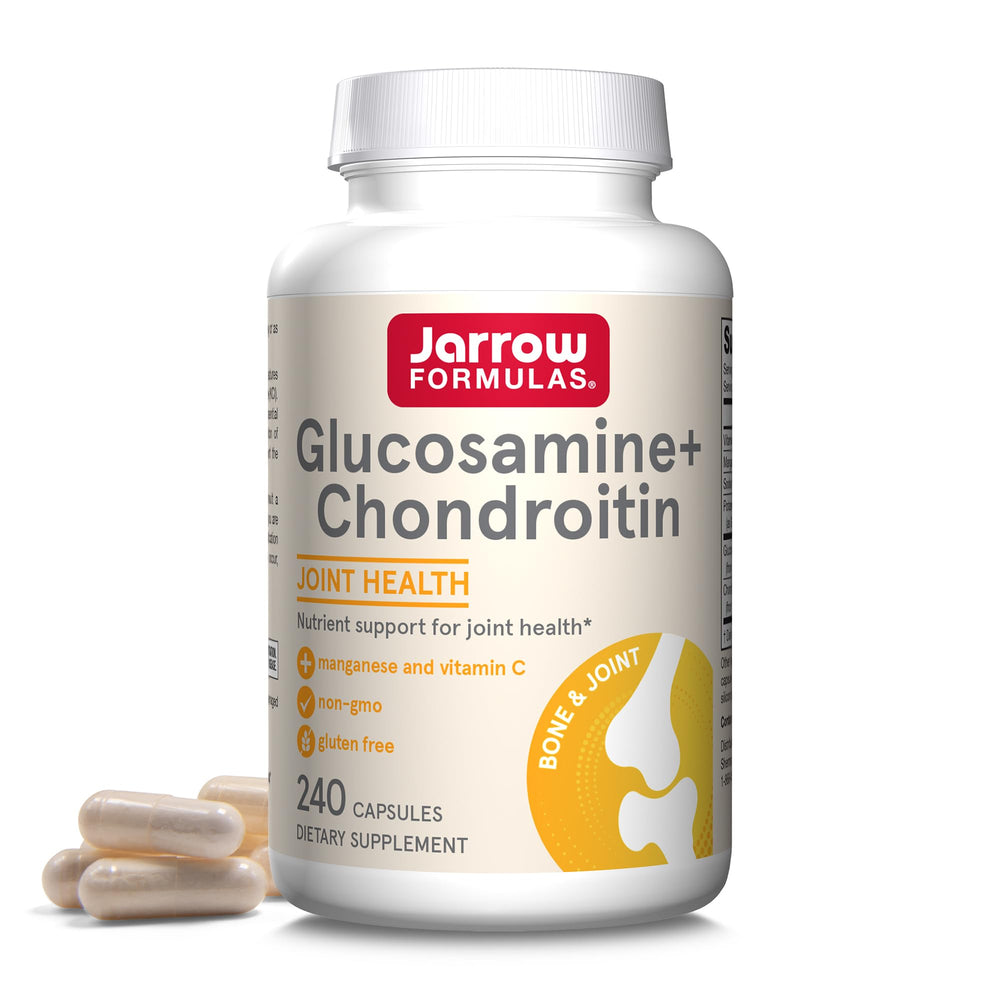 Jarrow Formulas glucosamine-chondroitin bottle for daily joint support.