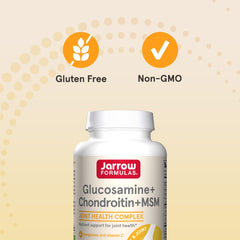Jarrow Formulas glucosamine-chondroitin-msm bottle shows vitamin C and manganese panel