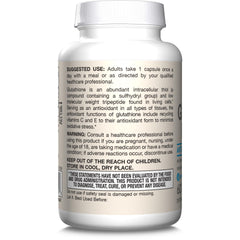 Jarrow Glutathione Reduced capsules close-up showing smooth veggie capsule texture