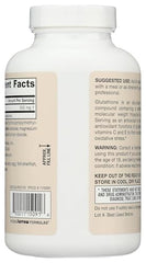Capsules in a clear jar by Jarrow Formulas show vegan, non-GMO glutathione options for daily antioxidant support.