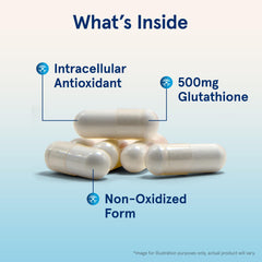 Jarrow Glutathione Reduced label front showing vegan and non-GMO attributes