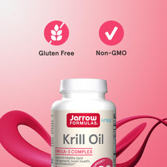 Astaxanthin-rich softgels from Jarrow Formulas Krill Oil for antioxidant support