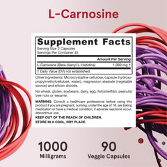 Jarrow Formulas L-Carnosine Dipeptide bottle on a clean desk