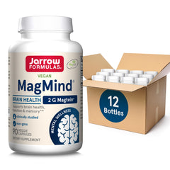 Jarrow Formulas MagMind bottle front highlighting Magtein magnesium for brain support.