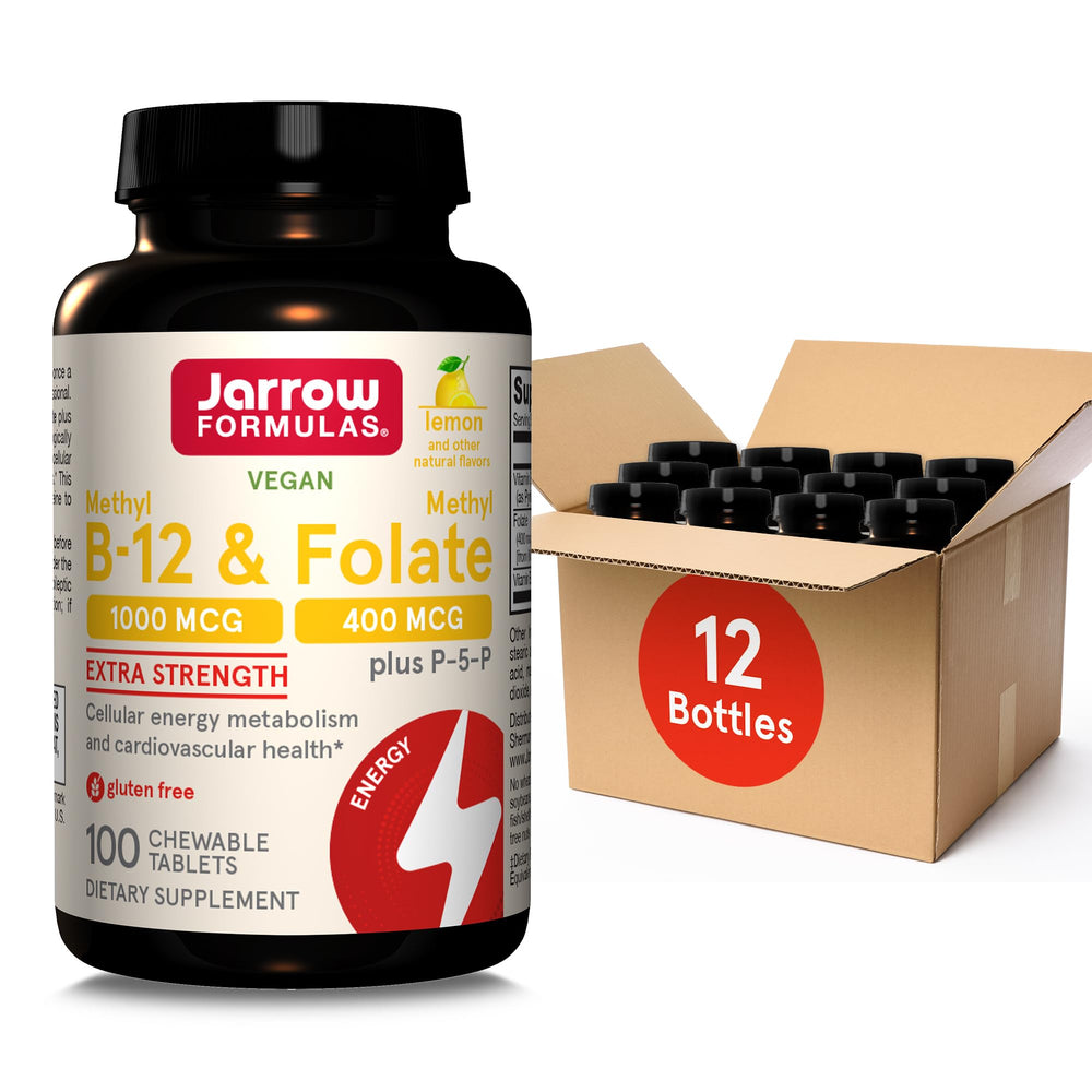 Jarrow Formulas methyl B-12 1000mcg lemon chewable tablet for daily energy support