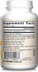 Jarrow MK-7 packaging shows allergen-free and gluten-free badges