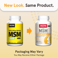 Jarrow Formulas MSM capsules close-up highlighting vegan-friendly sulfur source.