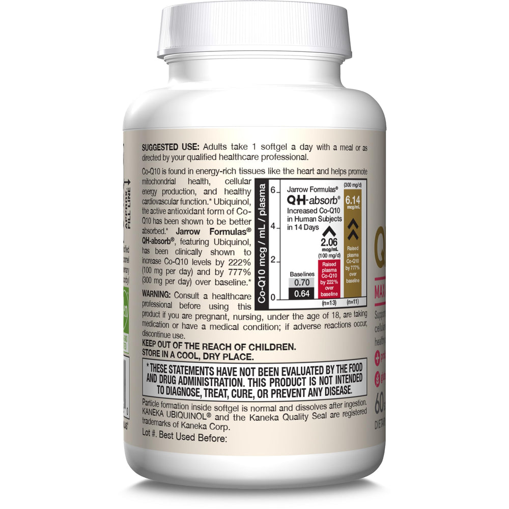Jarrow Formulas QH-Absorb label detail with usage guidance.