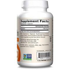 Quercetin daily-use bottle beside a breakfast setting.