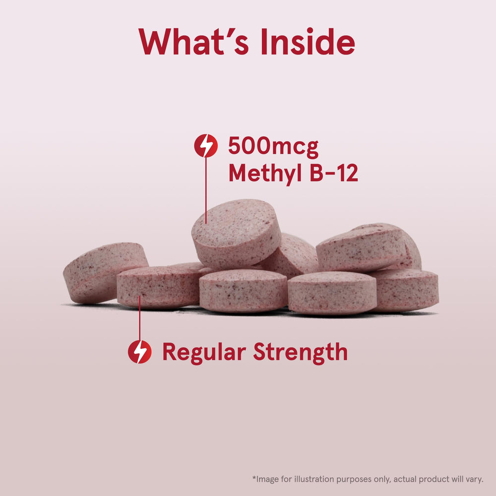 Close-up of Jarrow Formulas Methyl B-12 ingredients label.