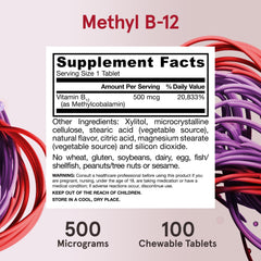 Jarrow Formulas Regular Strength Methyl B-12 vegan and gluten-free claim.