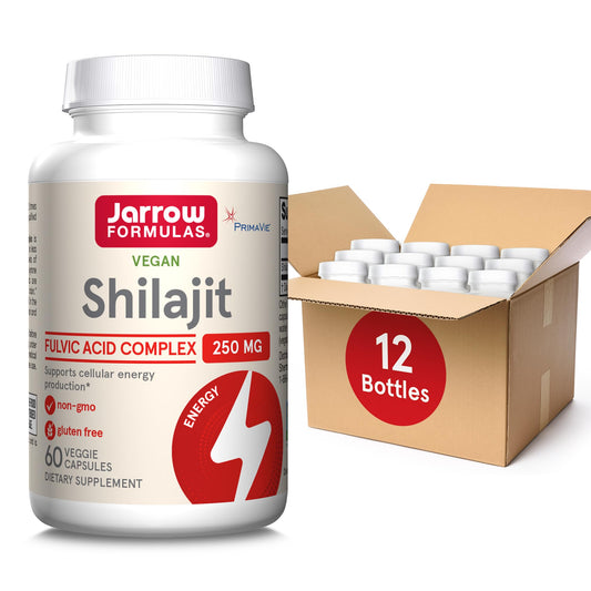 Jarrow Formulas Shilajit bottle showing 250 mg per serving for energy support