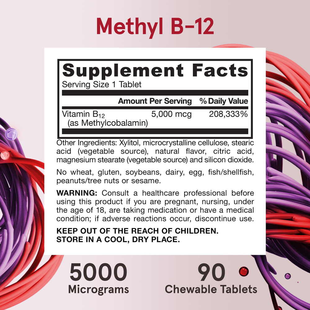 Vegetarian-friendly label highlights plant-based B-12 options.