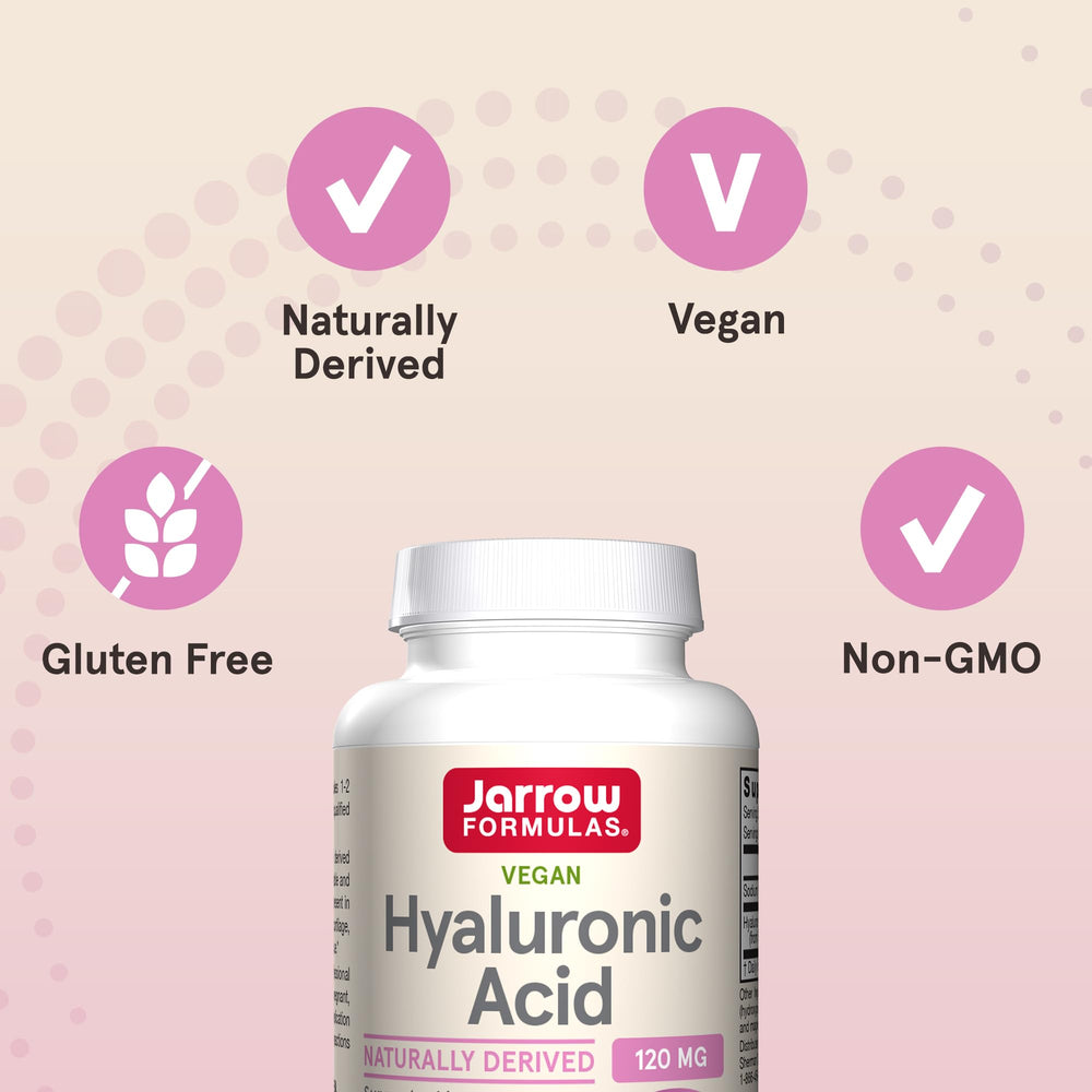 Serving suggestion: two capsules with water for daily intake of hyaluronic acid.