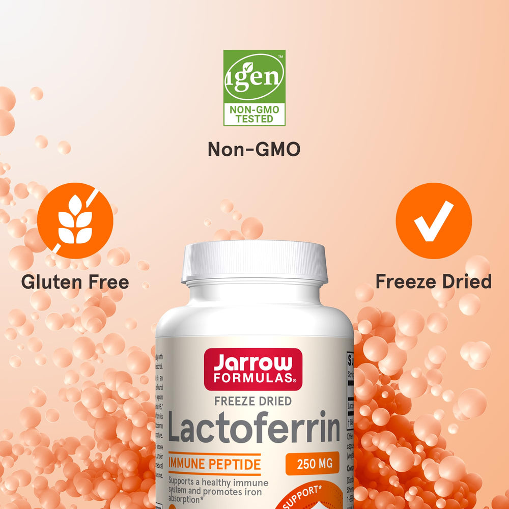 Capsules arranged for easy daily use with Jarrow Formulas Lactoferrin.