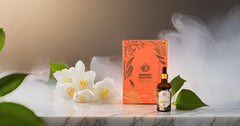 Jasmine oil applied to skincare routine for calming hydration.