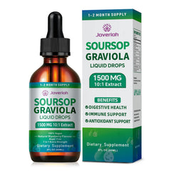 Javeriah soursop drops bottle on counter may support daily wellness.