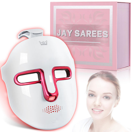 Jay Sarees red-light mask with seven colors for at-home customization.