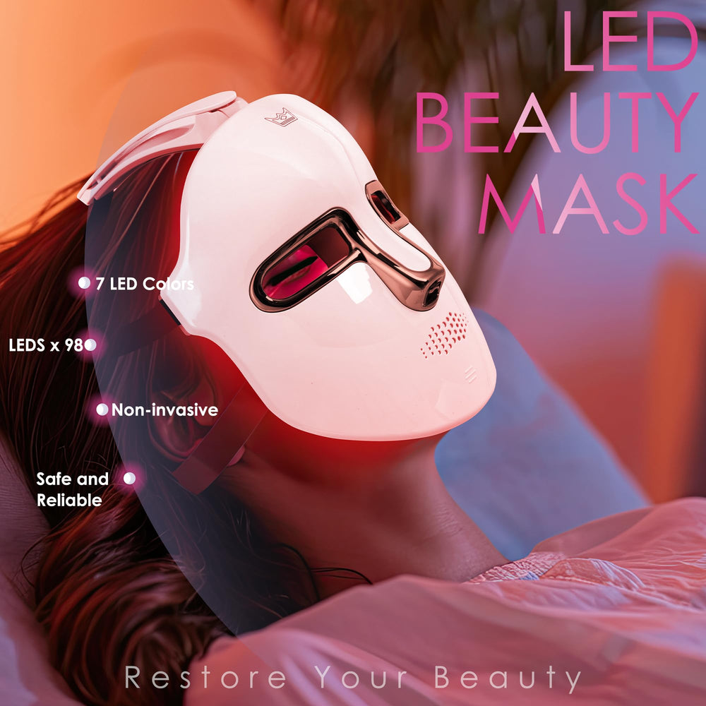 JAY SAREES red-light face mask color-switching panel for easy routine changes.
