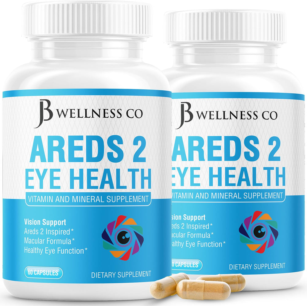 JB Wellness Co AREDS2 eye vitamin bottle for daily eye support.