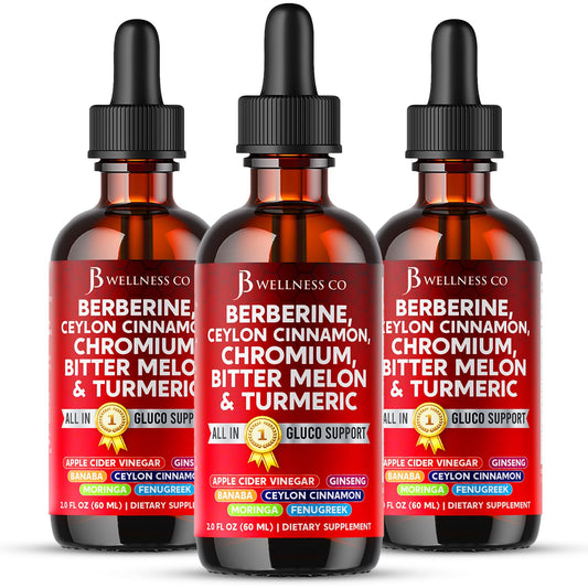 JB Wellness Co Berberine drops with cinnamon bottle pour for easy daily supplement