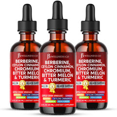 JB Wellness Co Berberine drops with cinnamon bottle pour for easy daily supplement
