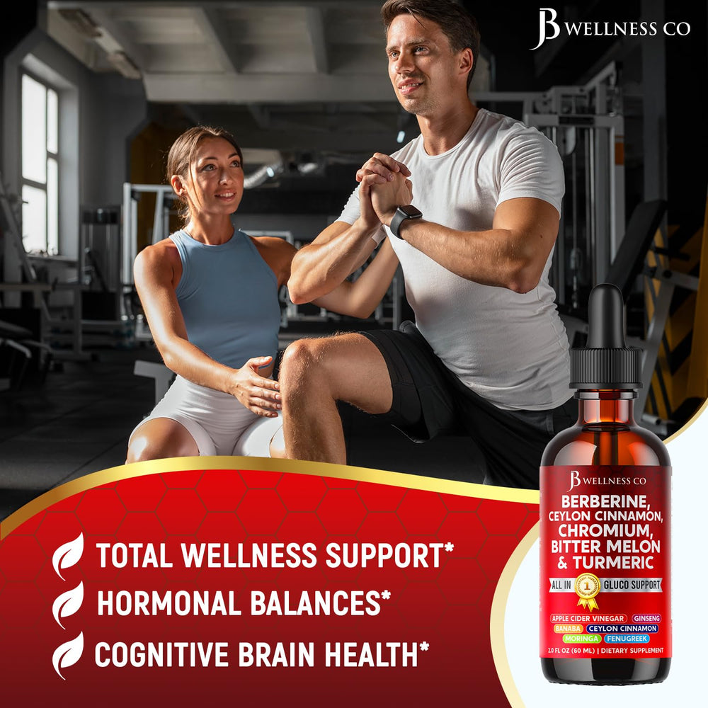 Bitter melon and cinnamon imagery beside JB Wellness Co product