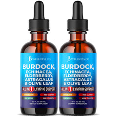 JB Wellness Co burdock drops bottle for daily use and drainage support.