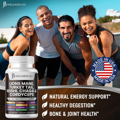 JB Wellness Co chaga powder bottle aids overall wellness