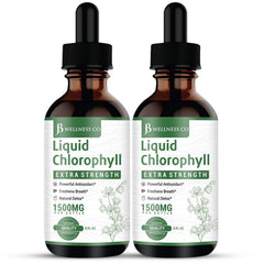 JB Wellness Co liquid chlorophyll drops bottle for easy daily greens boost.