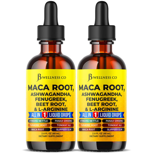 JB Wellness Co maca drops bottle for daily vitality and easy dosing.
