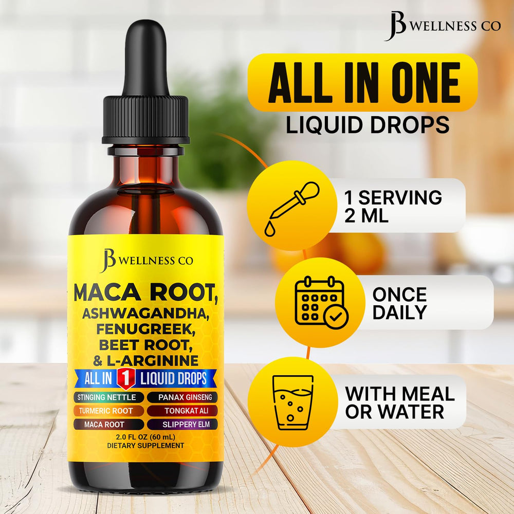 JB Wellness Co nettle drops bottle with natural minerals for daily nutrition.