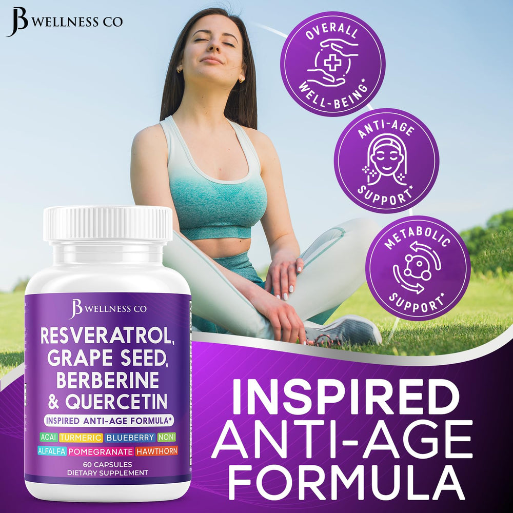 JB Wellness Co quercetin capsules beside berries for daily immune-friendly routine