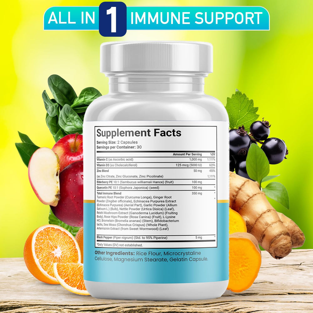 JB Wellness Co quercetin-zinc-bromelain capsules close-up for fast-acting immune support