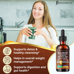 JB Wellness Co Wormwood Cleanse drops pour showing easy dosing