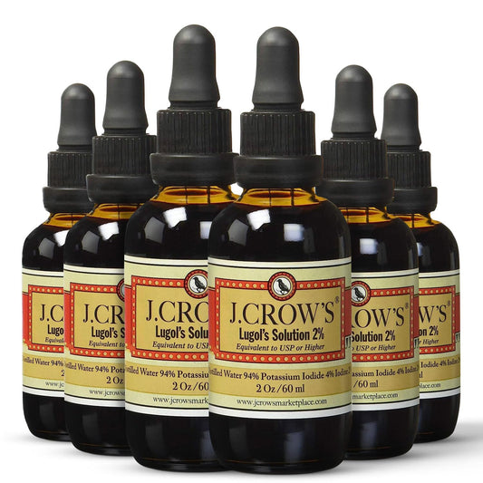 J.CROW'S Lugol's iodine 2-percent bottle with dropper for precise dosing